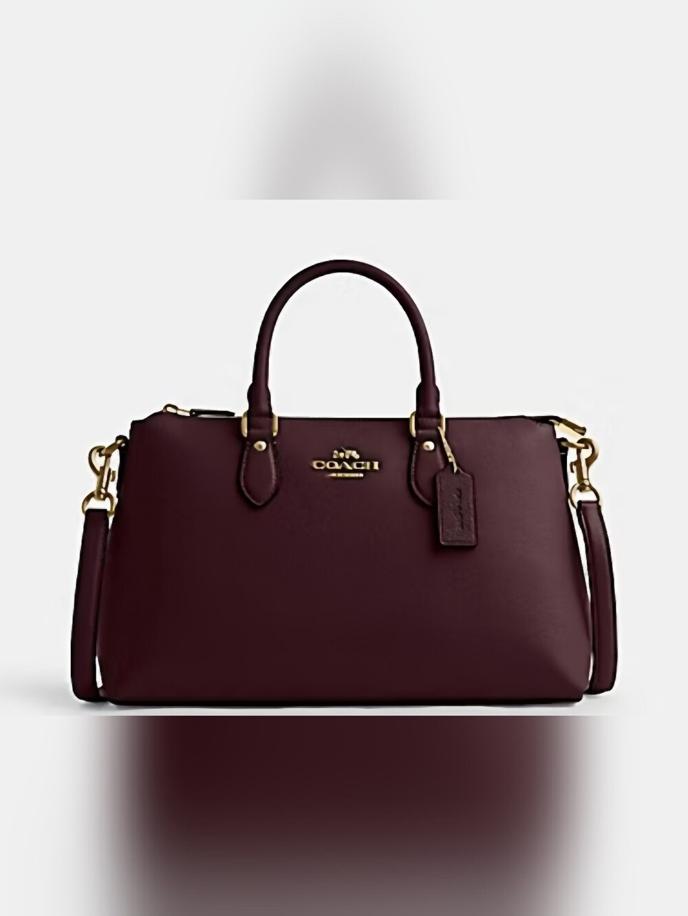 Coach Pebbled Leather Georgia Satchel in Merlot (Burgundy)with Gold Hardware